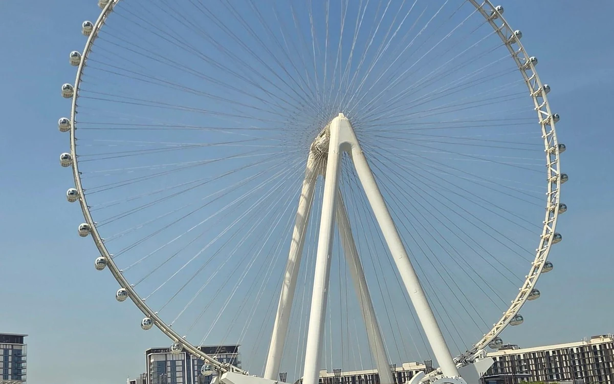 The JBR beachfront in Dubai seen from a boat offshore
