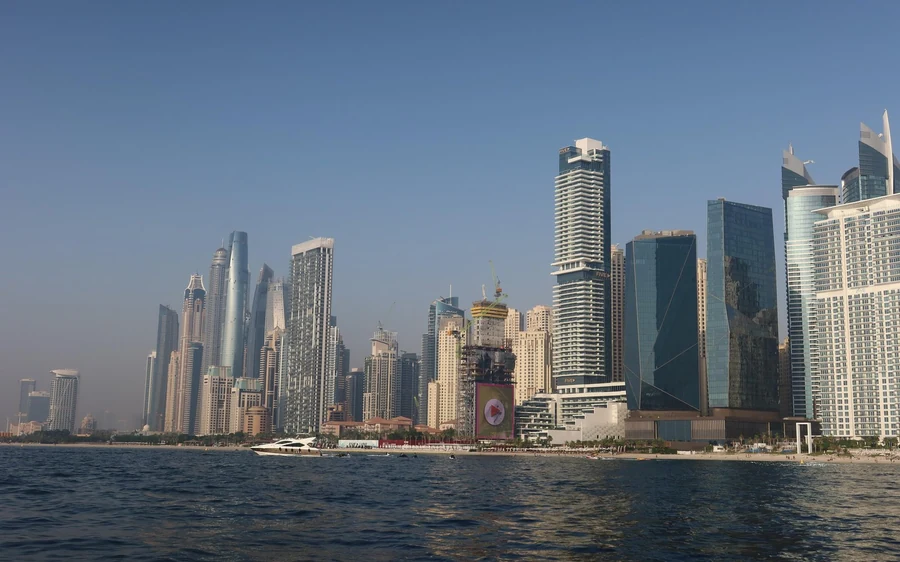 Palm Jumeirah seen from a private boat